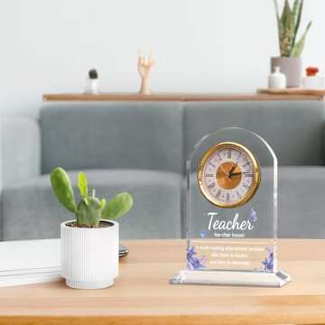 Teacher Appreciation Gifts Elegant Quartz Clock Unique Design