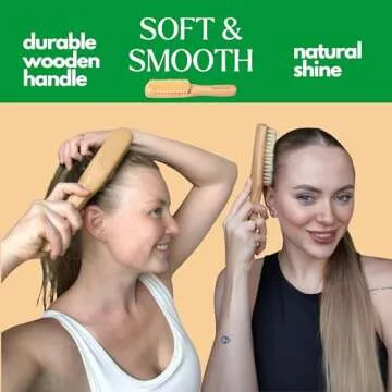GranNaturals Boar Bristle Hair Brush for Smooth Styles