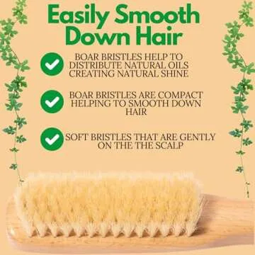 GranNaturals Boar Bristle Hair Brush for Smooth Styles