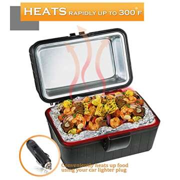 VaygWay 12V Portable Heating Lunch Box Electric Insulated Lunch Box Food Warmer Universal Perfect fo...