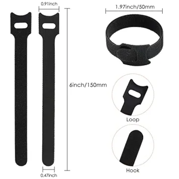 120PCS Reusable Cable Ties - Adjustable and Multi-Purpose