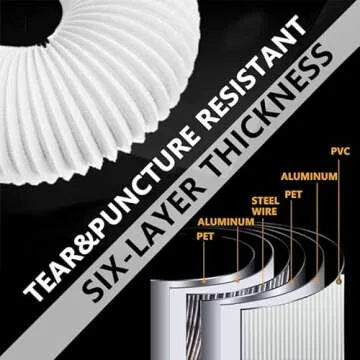 TEAIERXY 4 Inch 8ft Dryer Vent Hose - Flexible PVC Aluminum Ducting with Clamps