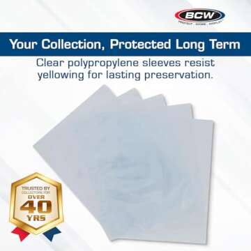 BCW Sheet Music Sleeves - 100 Pack of Archival Quality Protection