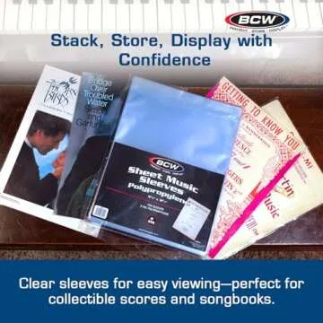 BCW Sheet Music Sleeves - Archival Quality 100 Pack