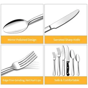 ENLOY 24-Piece Premium Silverware Set, Dishwasher Safe