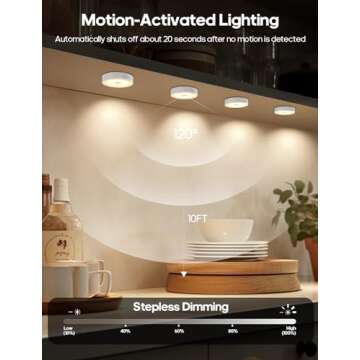 Goodea Led Under Cabinet Lights, Wireless Motion Sensor Rechargeable Light, Puck Lights with Remote,...