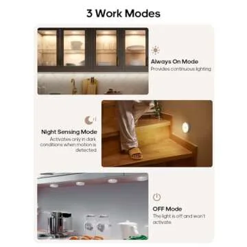 Goodea Led Under Cabinet Lights, Wireless Motion Sensor Rechargeable Light, Puck Lights with Remote, 1000mAh Under Counter Lights for Kitchen,cabinets (Warm White 6 Pack)