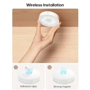 Goodea Led Under Cabinet Lights, Wireless Motion Sensor Rechargeable Light, Puck Lights with Remote, 1000mAh Under Counter Lights for Kitchen,cabinets (Warm White 6 Pack)