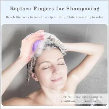 FREATECH Hair Scalp Massager Shampoo Brush with Soft Silicone Bristles for Scalp Care and Hair Growth, Shower Head Scalp Scrubber Exfoliator for Dandruff, Wet & Dry for Men, Women and Kids, Purple