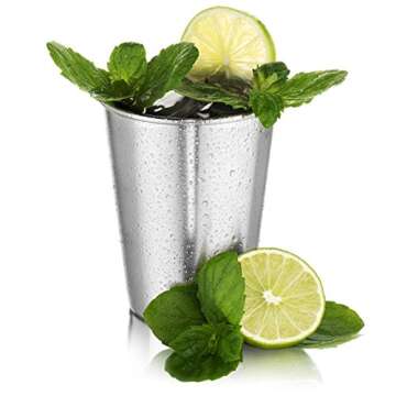 Hudson Essentials 7 oz. Stainless Steel Cups - Stackable and Unbreakable Drinking Cups- Great for Kids - Set of 6 (7 oz.)