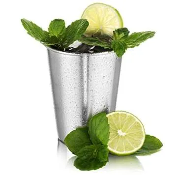 Hudson Essentials 7 oz. Stainless Steel Cups - Stackable and Unbreakable Drinking Cups- Great for Kids - Set of 6 (7 oz.)