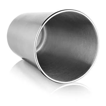 Hudson Essentials 7 oz. Stainless Steel Cups - Stackable and Unbreakable Drinking Cups- Great for Kids - Set of 6 (7 oz.)