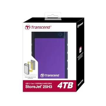 Transcend 4TB Rugged Portable Hard Drive for Fast Backup