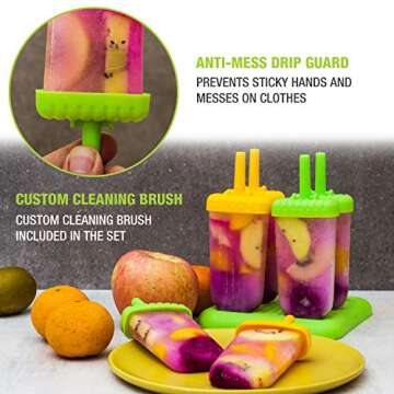 Eparé Popsicle Molds for Kids Set of 6 - Homemade BPA Free Easy Release Ice Pop Mold - Frozen Pops Maker - Reusable Popcicle Freeze Treats for Adults, Baby & Toddler