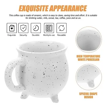 Gadpiparty Halloween White Ceramic Cauldron Mug