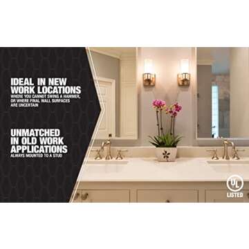 Southwire MSB3G Three Device Adjustable Depth, Heavy Duty 42lb. Mounting Screws Included 3-Gang PVC Electrical Box, Original Version