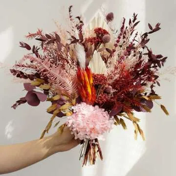 Dried Flower Bouquet | Eucalyptus & Hydrangea Home Decor