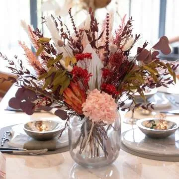 Dried Flower Bouquet | Eucalyptus & Hydrangea Home Decor