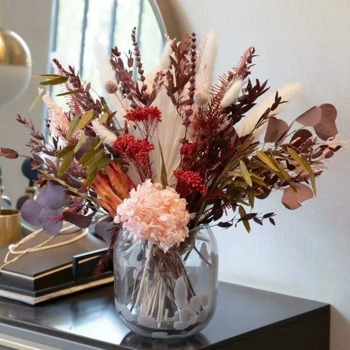 Dried Flower Bouquet | Eucalyptus & Hydrangea Home Decor