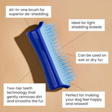 Pet Teezer De-Shedding Dog Brush by Tangle Teezer, Dog Grooming Tool for Short Haired Breeds and Wet...