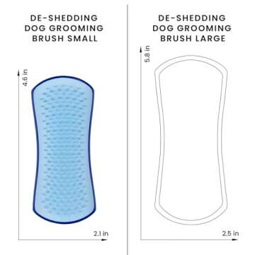 Pet Teezer De-Shedding Dog Brush by Tangle Teezer, Dog Grooming Tool for Short Haired Breeds and Wet or Dry Fur, Small, Navy & Sky Blue