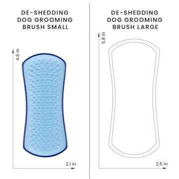 Pet Teezer De-Shedding Dog Brush by Tangle Teezer, Dog Grooming Tool for Short Haired Breeds and Wet or Dry Fur, Small, Navy & Sky Blue