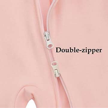 Aablexema Baby Girls Footed Pajamas with Mitten Cuffs - Newborn Infant 2 Ways Zipper Cotton Footie Pjs(Pink,3-6m)