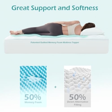 Hansleep Gel Memory Foam Mattress Topper Twin XL Comfort Support