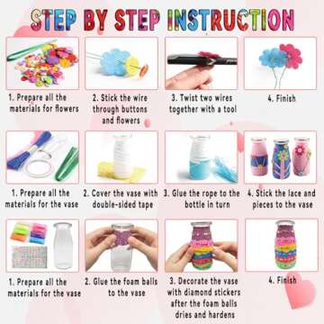 DIY Flower Bouquet Kit for Kids Aged 6-10 - Perfect Gift