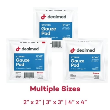 Dealmed Sterile Gauze Pads for Wound Care – 100 Count