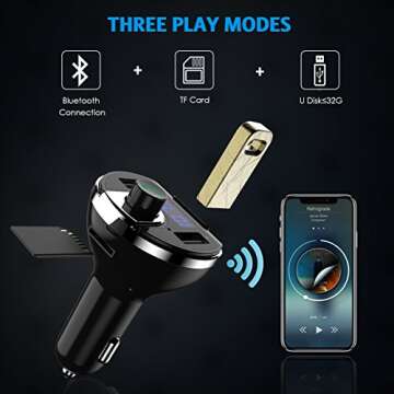 Criacr Bluetooth FM Transmitter for Car, Dual Ports & Hands-Free Calls