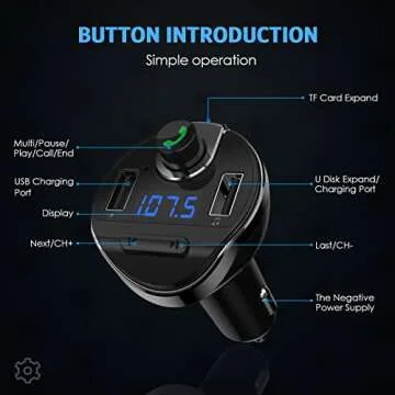 Criacr Bluetooth FM Transmitter - Hands-Free Calls & Charging