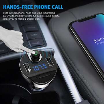 Criacr Bluetooth FM Transmitter - Hands-Free Calls & Charging