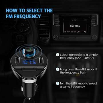 Criacr Bluetooth FM Transmitter - Hands-Free Calls & Charging