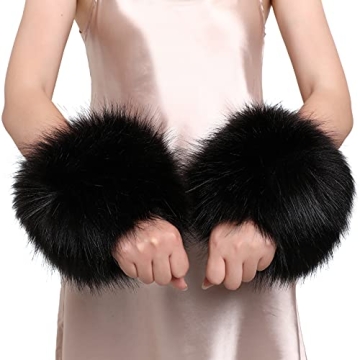 Dikoaina Faux Fur Wrist Cuffs - Stylish Winter Warmers for Your Outfits