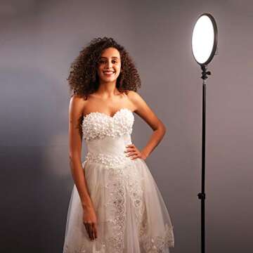 2 Pack 10 Inch LED Studio Round Light kit, VILTROX 2000LM Bi-Color LED Edge Round Key Light with Stand Kit for Portrait Video Studio Photography