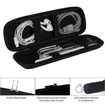 iDream365 Small Pencil Case Holder for Pencils,Hard Pen Case for Executive Fountain Pens,Ballpoint Pens-Black
