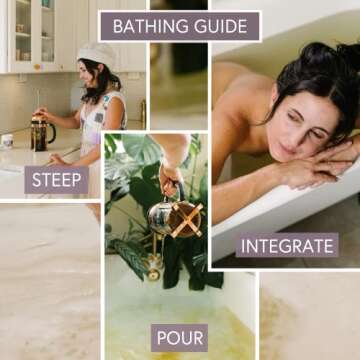 Moon Bath Botanical Bath Tea | New Moon Herbal Ayurvedic Bath Tea Soak w/Lavender, Jasmine & Chamomile for 2 Baths & Organic Body Care for Lunar Alignment | Made in USA