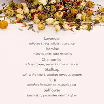 Moon Bath Botanical Bath Tea | New Moon Herbal Ayurvedic Bath Tea Soak w/Lavender, Jasmine & Chamomile for 2 Baths & Organic Body Care for Lunar Alignment | Made in USA