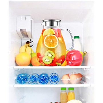 Elegant 80oz Veecom Borosilicate Glass Pitcher with Lid