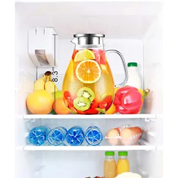 Elegant 80oz Veecom Borosilicate Glass Pitcher with Lid