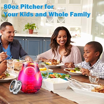 Elegant 80oz Veecom Borosilicate Glass Pitcher with Lid