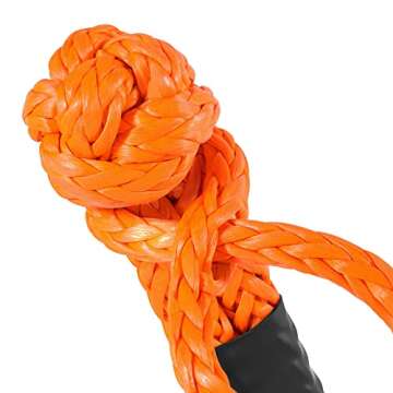 BNEEN Soft Shackle, 1/2" X 24" Light Weight Soft Shackle (56,000 LBS Breaking Strength) with Extra Sleeves for Sailing SUV Off Road Towing ATV (2-Pack Orange Soft Shackle Recovery)