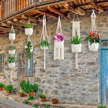 SFENNGPET Macrame Plant Hangers, 6Pack Hanging Planters for Indoor Plants w/ 6 Set Hangers Kit Handmade Macromay Plant Hangers Indoor Flower Pots Holder Stand for Boho Home Décor (POTS NOT Included)