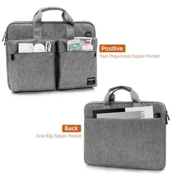 KINGSLONG Slim 17.3 inch Laptop Bag Sleeve Carrying Case with Shoulder Strap, Notebook Ultrabooks Computer Handbag Cover for Men Women Fit for Acer Asus Lenovo HP Toshiba Grey