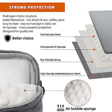 KINGSLONG Slim 17.3 inch Laptop Bag Sleeve Carrying Case with Shoulder Strap, Notebook Ultrabooks Computer Handbag Cover for Men Women Fit for Acer Asus Lenovo HP Toshiba Grey