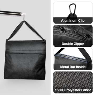 EMART Heavy Duty Sandbag Photo Studio Weight Bag Saddlebag Design for Photography Light Stand Tripod, Outdoor Patio, Sports, Pop up Tent, Umbrella Base, Camping, Fishing Chair -4 Packs Set(Black)