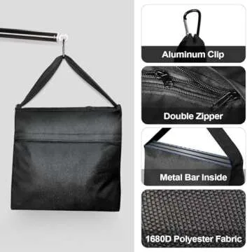 EMART Heavy Duty Sandbag Photo Studio Weight Bag Saddlebag Design for Photography Light Stand Tripod, Outdoor Patio, Sports, Pop up Tent, Umbrella Base, Camping, Fishing Chair -4 Packs Set(Black)