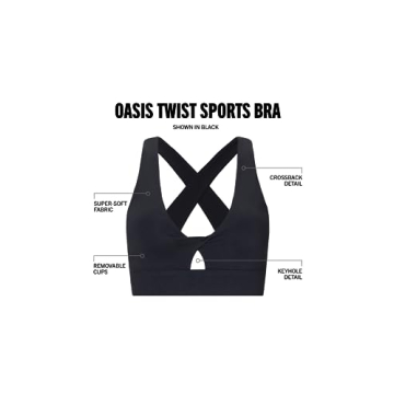 Fabletics Women's Stylish Oasis Twist Sports Bra for All Activities