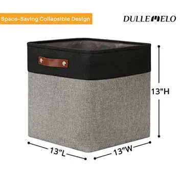 DULLEMELO Storage Bins for Organizing,Closet Storage Baskets for Gift Empty,Large Linen Canvas Stora...